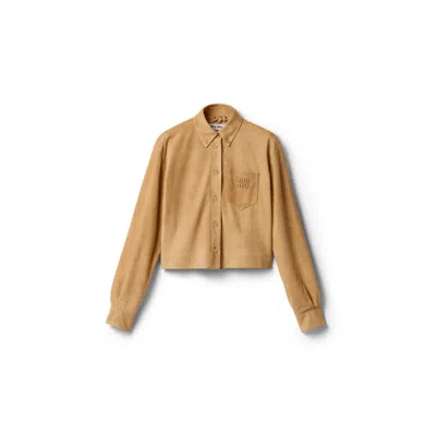 Miu Miu Suede Shirt In Brown