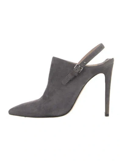 Pre-owned Miu Miu Suede Slingback Pumps In Grey