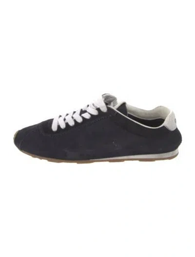 Pre-owned Miu Miu Suede Sneakers In Blue