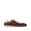 Miu Miu Fabric And Suede Low Top Sneakers Contrast Sole In Brown