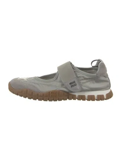 Pre-owned Miu Miu Suede Sneakers In Grey