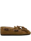 Miu Miu Suede Tassel Loafers In Multi