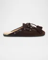 Miu Miu Suede Tassel Mocassin Mules In Brown