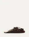 Miu Miu Suede Tassel Mocassin Mules In Multi