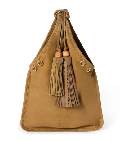 Miu Miu Suede Tassel Tote Bag