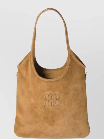 Miu Miu Suede Tote Bag Double Handles