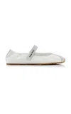Miu Miu Women Suede Leather Ballets In Ivory