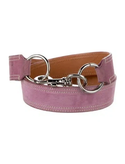 Pre-owned Miu Miu Suede Waist Belt In Pink