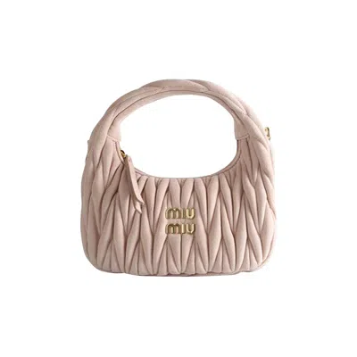 Pre-owned Miu Miu Suede Wander Bag 'peach' | Pink | Women's Size Onesize