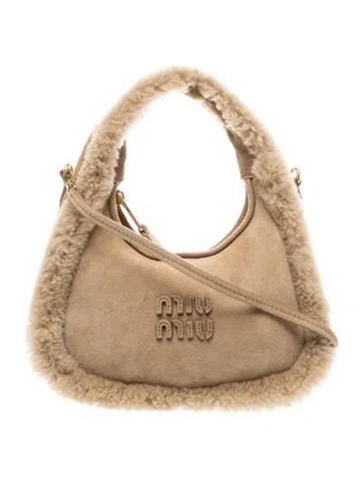 Pre-owned Miu Miu Suede Wander In Neutral