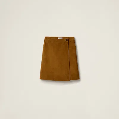 MIU MIU SUEDE WRAPAROUND SKIRT