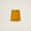 Miu Miu Suede Wraparound Skirt In Whiskey