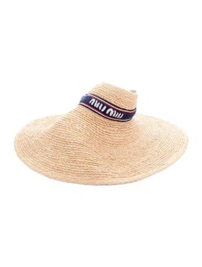 Pre-owned Miu Miu Sun Hat In Neutral