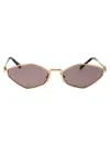 Miu Miu Metal Geometric Oval Sunglasses