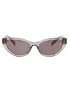 Miu Miu Malva Trasparente Acetate Sunglasses In Gray