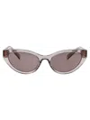 Miu Miu Malva Trasparente Acetate Sunglasses In Gray