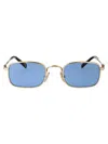 Miu Miu Rectangular Sunglasses In Gold