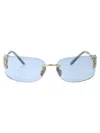 Miu Miu Oro Pallido Metal Sunglasses In Blue