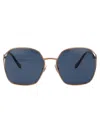 Miu Miu Womens Gold Mu 52ws Square-frame Metal Sunglasses In Blue