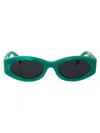 Miu Miu Womens Green Mu 11ws Oval-frame Acetate Sunglasses In Green