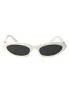 Miu Miu 0mu 09ys Glimpse 1425s0 Bianco Sunglasses In 1425s0 White