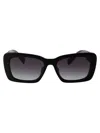 Miu Miu Womens Black Ps 54ys Rectangle-frame Acetate Sunglasses In 1ab5d1 Black
