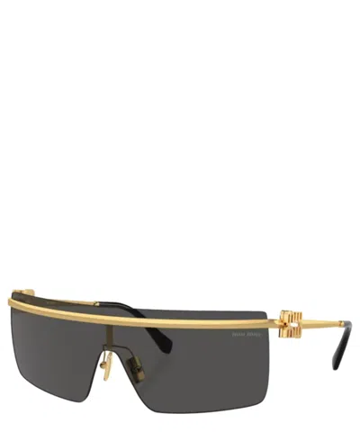 Miu Miu Dark Grey Shield Ladies Sunglasses Mu 50zs 5ak5s0 142 In Black