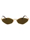 Miu Miu Womens Gold Mu 56zs Irregular-frame Metal Sunglasses In 5ak09z Gold