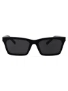 Miu Miu Angular Black Sunglasses With Rectangular Lenses In Black