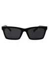 Miu Miu Angular Black Sunglasses With Rectangular Lenses In Black