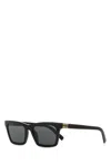 Miu Miu Angular Black Sunglasses With Rectangular Lenses In Black