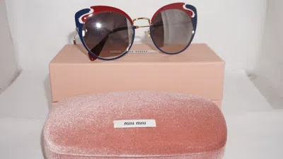 Pre-owned Miu Miu Sunglasses Cateye Gold Blue Red Silver Mirror Mu57ts Hb5ggr0 54 140