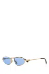 Miu Miu Rectangular Sunglasses In Gold