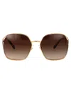 Miu Miu Ottone Metal Sunglasses In Brown