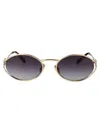 Miu Miu Oval Metal Sunglasses In Gold