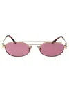 Miu Miu Womens Gold Mu 54zs Oval-frame Metal Sunglasses In Gold