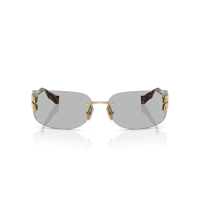 Miu Miu 0mu A51s Runway 5ak50k Oro Metal Sunglasses In Gray