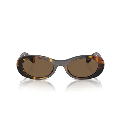 Miu Miu Mu 06zs Havana Sunglasses In Multi