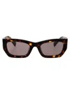 Miu Miu Tortoiseshell-effect Rectangle Sunglasses In Havana Miele