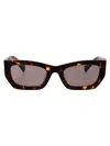 Miu Miu Tortoiseshell-effect Rectangle Sunglasses In Havana Miele