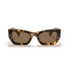 Miu Miu Womens Yellow Mu 09ws Rectangular-frame Acetate Sunglasses In Marrone/marrone