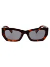 Miu Miu Tortoiseshell-effect Rectangle Sunglasses In Mogano Havana