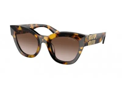 Pre-owned Miu Miu Sunglasses Mu 01ys Vau6s1 Honey Havana Brown Woman