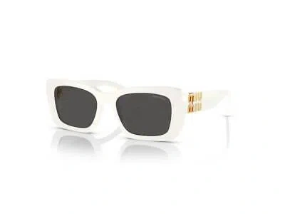 Pre-owned Miu Miu Sunglasses Mu 07ys 1425s0 White Dark Grey Woman