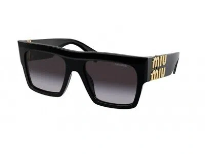 Pre-owned Miu Miu Sunglasses Mu 10ws 1ab5d1 Black Smoke Woman In Gray