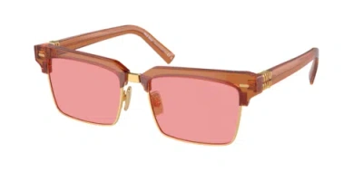 Pre-owned Miu Miu Sunglasses Mu 10zs 15t1d0 Brown Pink Woman