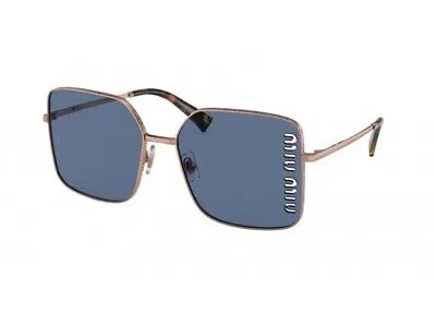 Pre-owned Miu Miu Sunglasses Mu 51ys Zvf1v1 Rose Gold Dark Blue Woman In Pink