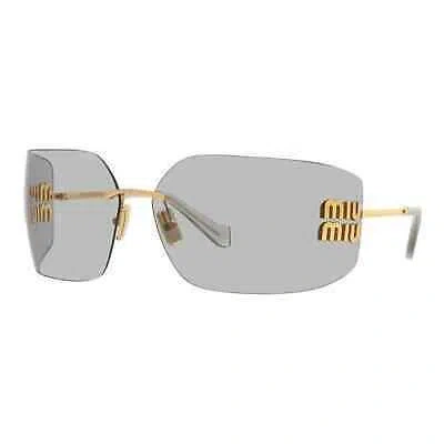 Pre-owned Miu Miu Sunglasses Mu 54ys Gold Light Grey 5ak3/0b Logo Women Authentic In Grey Light Blue