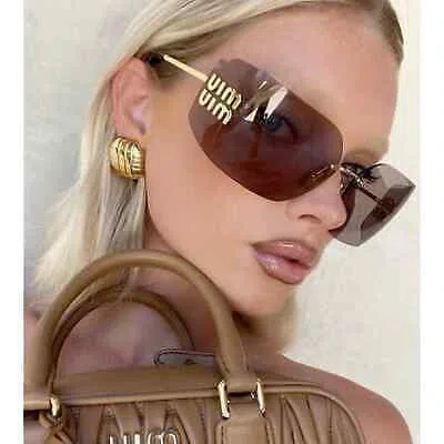 Pre-owned Miu Miu Sunglasses Mu 54ys Gold Light Purple Brown 5ak0/6i Women Logo Authentic