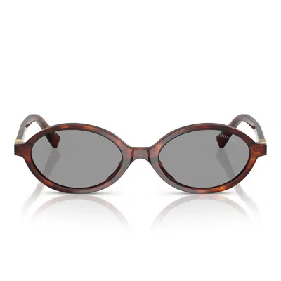 Miu Miu Sunglasses Mu04 Zs 21 C40 O Brown/grey Women In Metallic